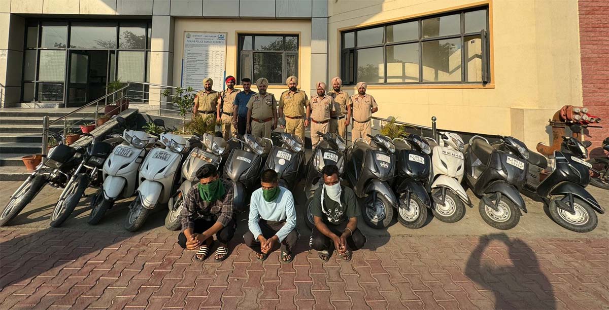 Mohali police arrested three vehicle thieves